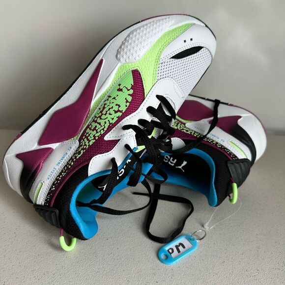 PUMA RS-X Blaster Mens Sneakers Running Shoes White Maroon Size 10 386903-02 - Picture 1 of 6